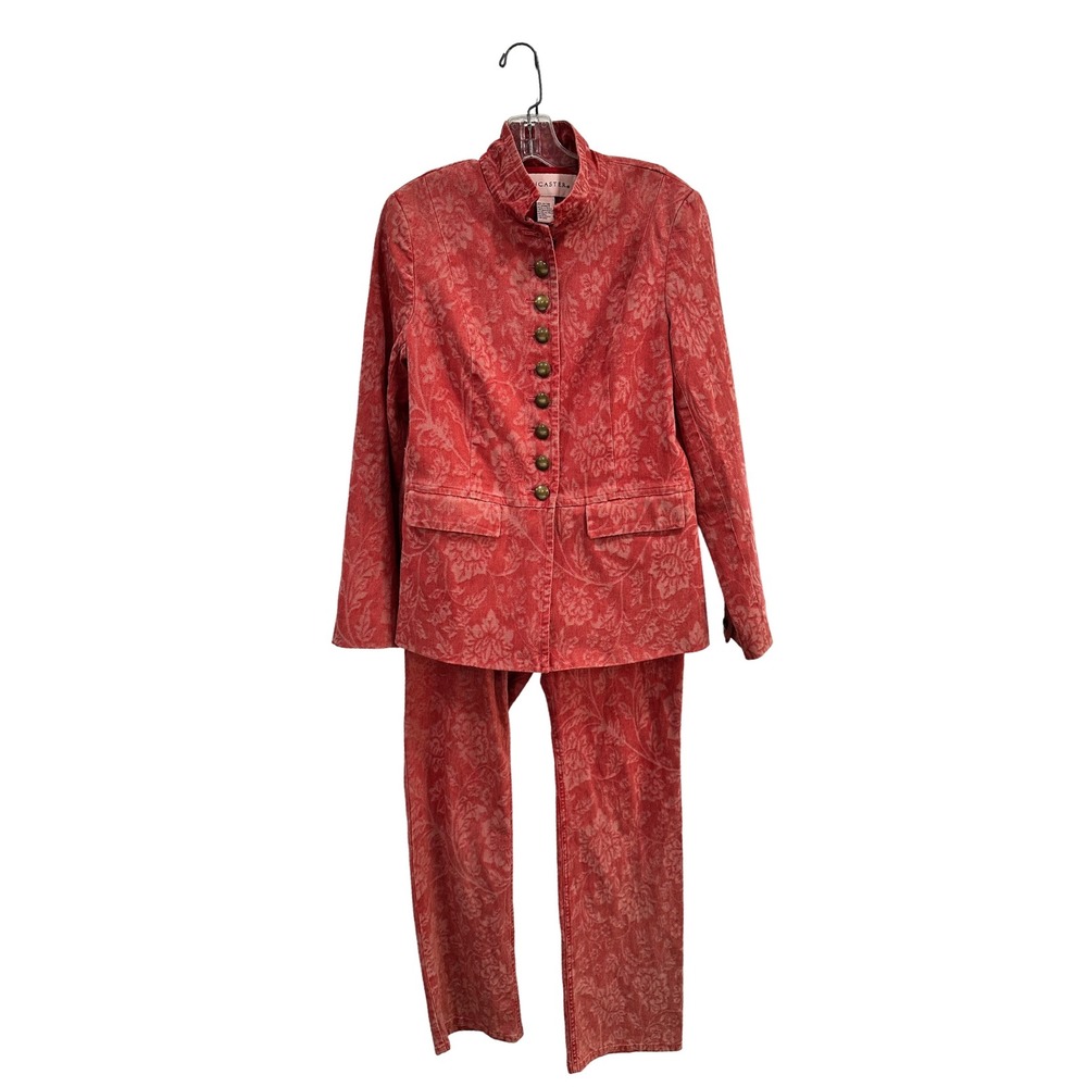 Doncaster Floral Print Pant Suit Set Jacket Pants Size 8 cottagecore